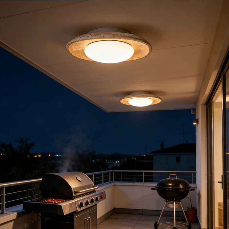 Outdoor Waterproof Yellow Cave Stone Lamp Ceiling Lamp Villa Courtyard Outdoor Lamp Terrace Aisle Entrance Balcony Corridor Lamp