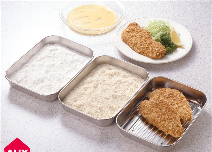 Japan AUXLEYE Stainless Steel Cuisine Pan Fridge Storage Pan RO FRIED DRAIN OIL PAN PRE-PREPARE MATERIAL CASE