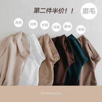 Sleepy rabbit basic half-turtleneck bottoming shirt womens 2020 autumn top long-sleeved t-shirt Western style inner match plus velvet wild match