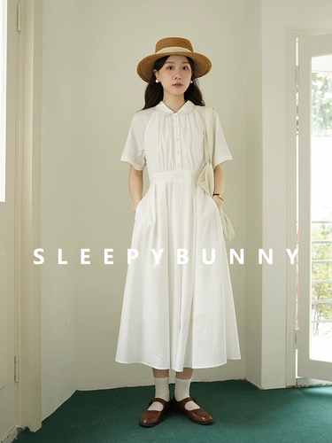 瞌睡兔 Белая рубашка, летний корсет, изысканное платье, длинная юбка, французский стиль