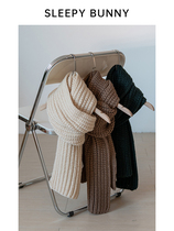 Sleeping rabbit retro Korean thick needle woolen warm scarf