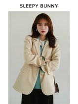 Sleeping rabbit retro harbor style blazer women 2021 autumn new casual loose small man jk suit