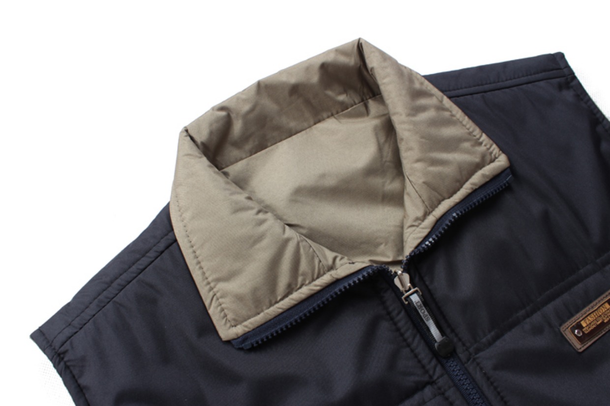 Áo xuống bằng vải cotton dày trung niên nam mùa thu và mùa đông không tay vest vest vai trung niên áo ấm cỡ lớn áo ấm nam mùa đông