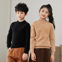 2022 autumn and winter new 100% pure cashmere sweater childrens sweater boys and girls skin-friendly middle-aged childrens bottoming shirts