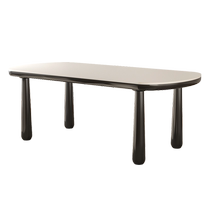 Jandi French retro slate dining table modern simple creative home solid wood black wabi-sabi style dining table and chair combination