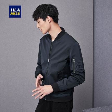 HLA\/海澜之家经典款棒球领夹克2018秋季新品