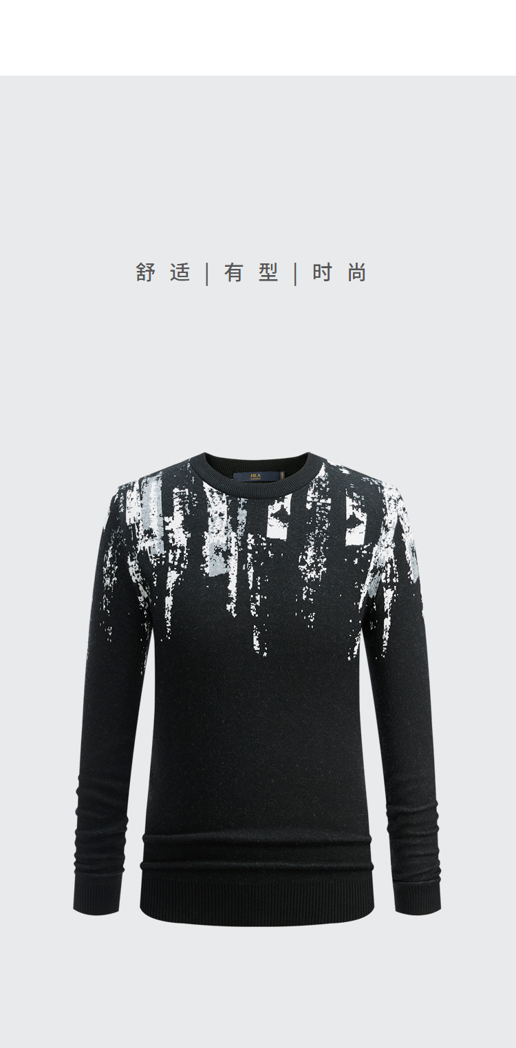 HLA / Haicang House Wool Blend Turtleneck Dài tay Dệt kim 2018 Thu mới Thời trang áo dài tay áo len nam áo bomber