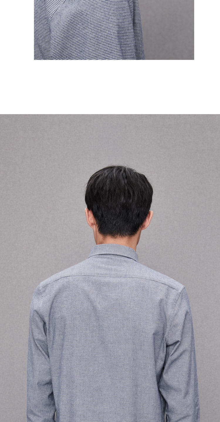 HLA / Haishu House màu dệt houndstooth áo sơ mi giản dị 2018 mùa thu mới thoải mái sanding áo dài tay nam áo khoác sơ mi nữ