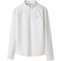 HLA Hailan House Sportsday Brushed Sweater 24 Autumn New Stand Collar Stretch Print Long Sleeve Womens Wear