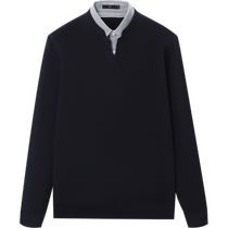 HLA Hailan House Casual Suspender Dye Fake Two-piece Knitted Sweater 24 Autumn Warm Commuting Style Slim Double-Collar Sweater for Men