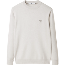 HLA Heilan House cloud-sense skin-friendly sweater 24 autumn new contrast color embroidered round neck washable warm sweater for men