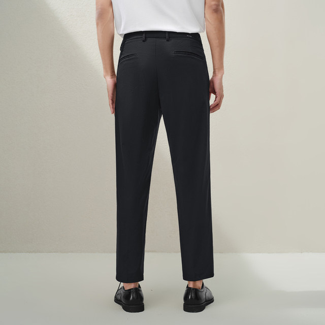 HLA/Heilan House elastic trousers ແອວ elastic 2024 ລະດູໃບໄມ້ປົ່ງແລະລະດູຮ້ອນ ໂສ້ງຂາຍາວທຸລະກິດທີ່ອ່ອນນຸ້ມແລະເປັນມິດກັບຜິວຫນັງໃຫມ່ສໍາລັບຜູ້ຊາຍ