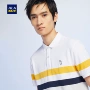 HLA Haicang Nhà Tương Phản Sọc Casual Ngắn Tay Áo Polo Áo 2018 Mùa Hè Mới Thêu Ngắn Tay Áo T-Shirt áo phông polo