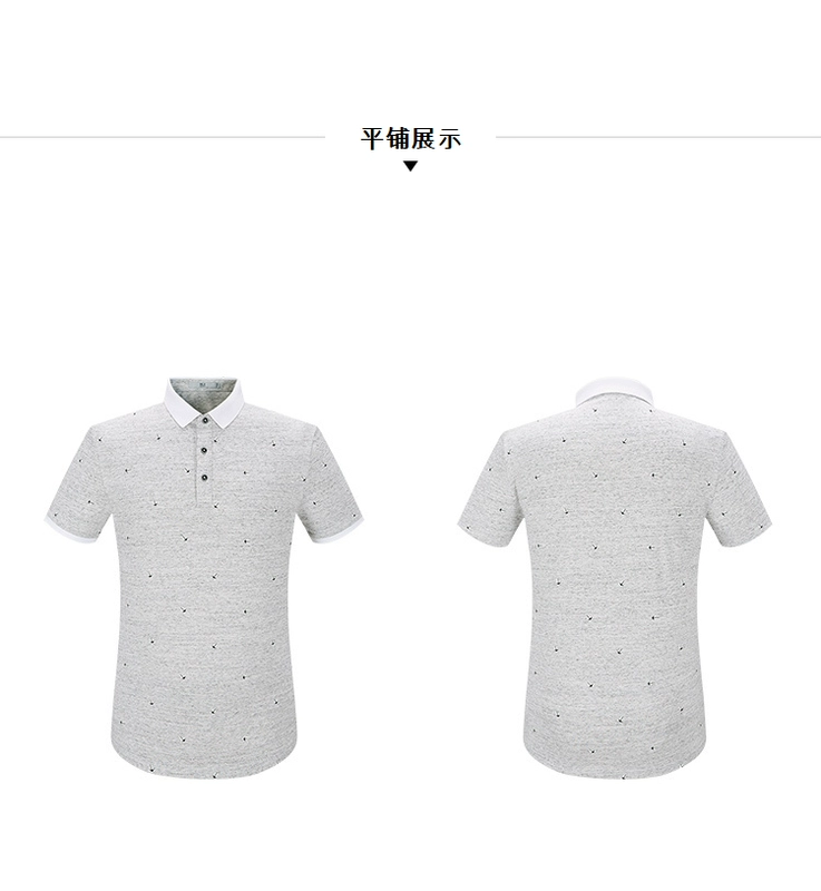HLA sứa hoa in ngắn tay T-Shirt 2018 mùa hè mới thoải mái ngắn tay polo nam áo thun polo nam