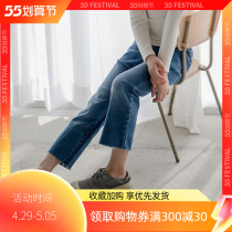 Child Clothing Girl Jeans 2022 Spring Autumn Ocean Fur Sides Elastic Pants Children Pure Cotton Casual Straight Cylinder 90% Pants