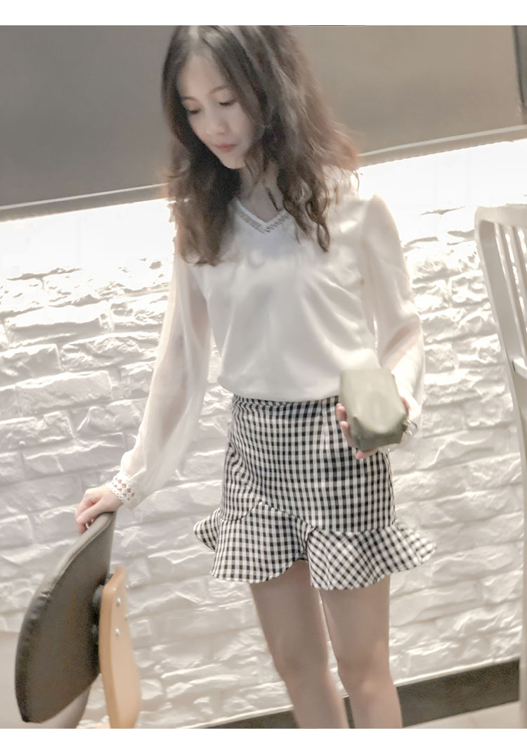 150 cm ngắn nhỏ cộng với kích thước nhỏ XS đuôi cá váy 2018 mùa hè lá sen váy váy kẻ sọc màu đen và trắng chân váy kaki