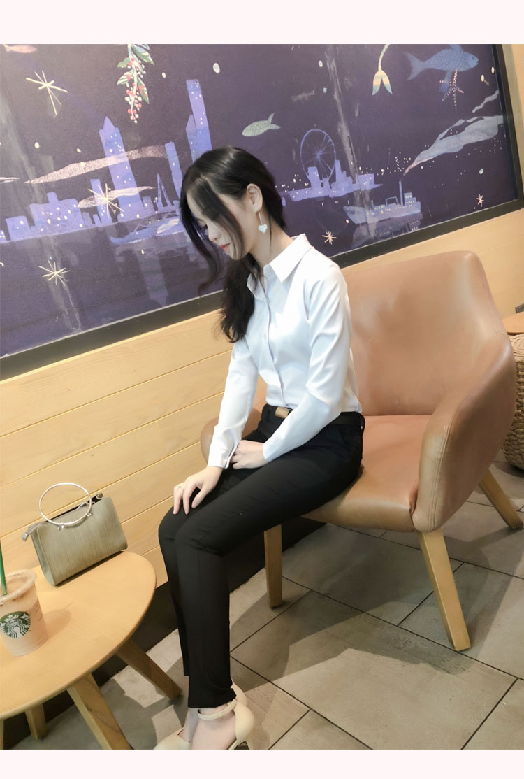 2018 thu mới 150cm ngắn 145cm nữ cộng với size nhỏ XS nhỏ nhắn tay dài hoang dã áo sơ mi không cổ