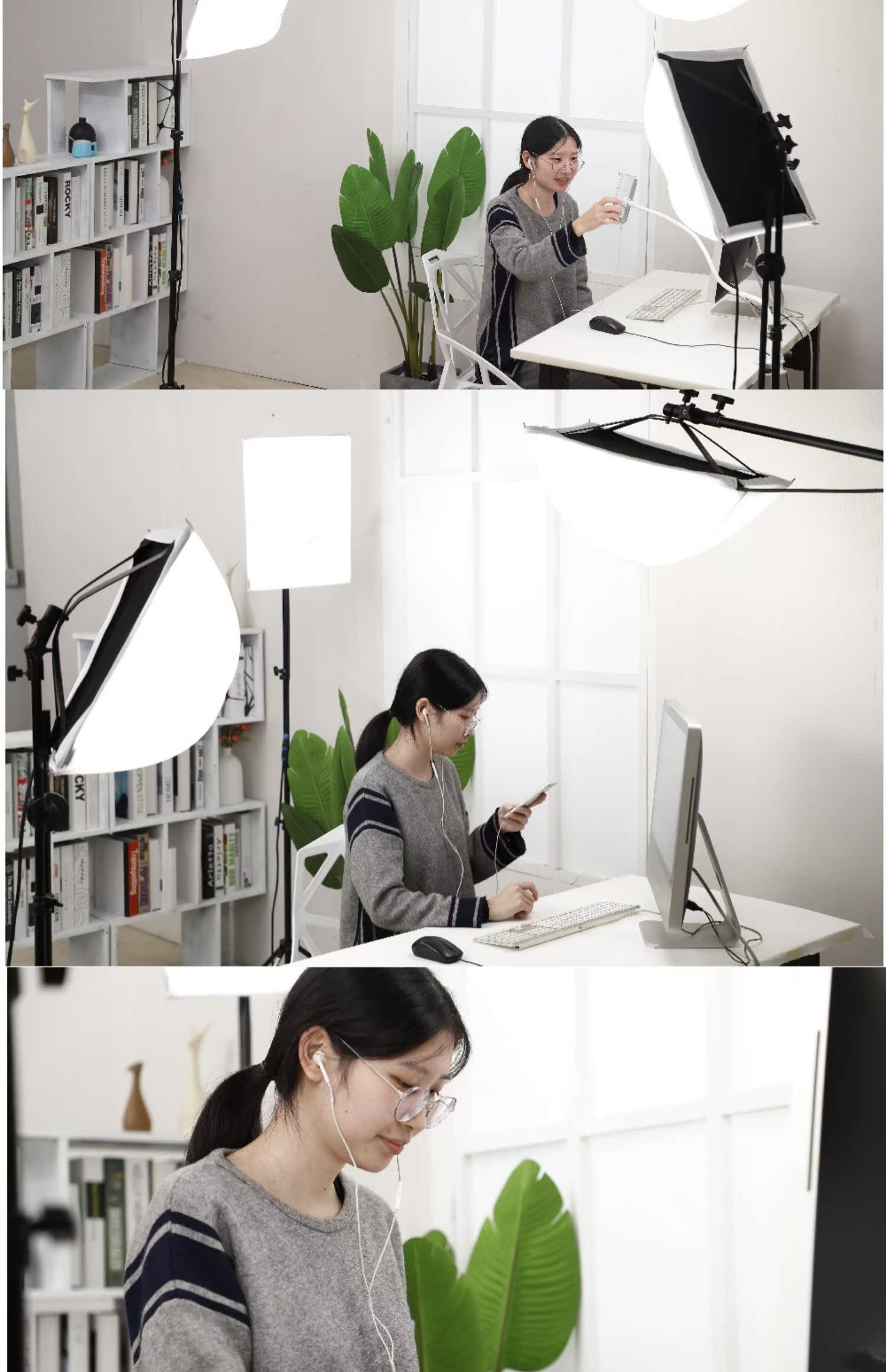 Đèn LED LED Fill Light Light Light Camera Light Light Light Light Set RX-13T Bộ đôi ánh sáng - Phụ kiện máy ảnh DSLR / đơn kẹp điện thoại gắn tripod