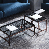 JOLOR 1820 Nordic modern black walnut furniture New York City glass coffee table combination coffee table 2