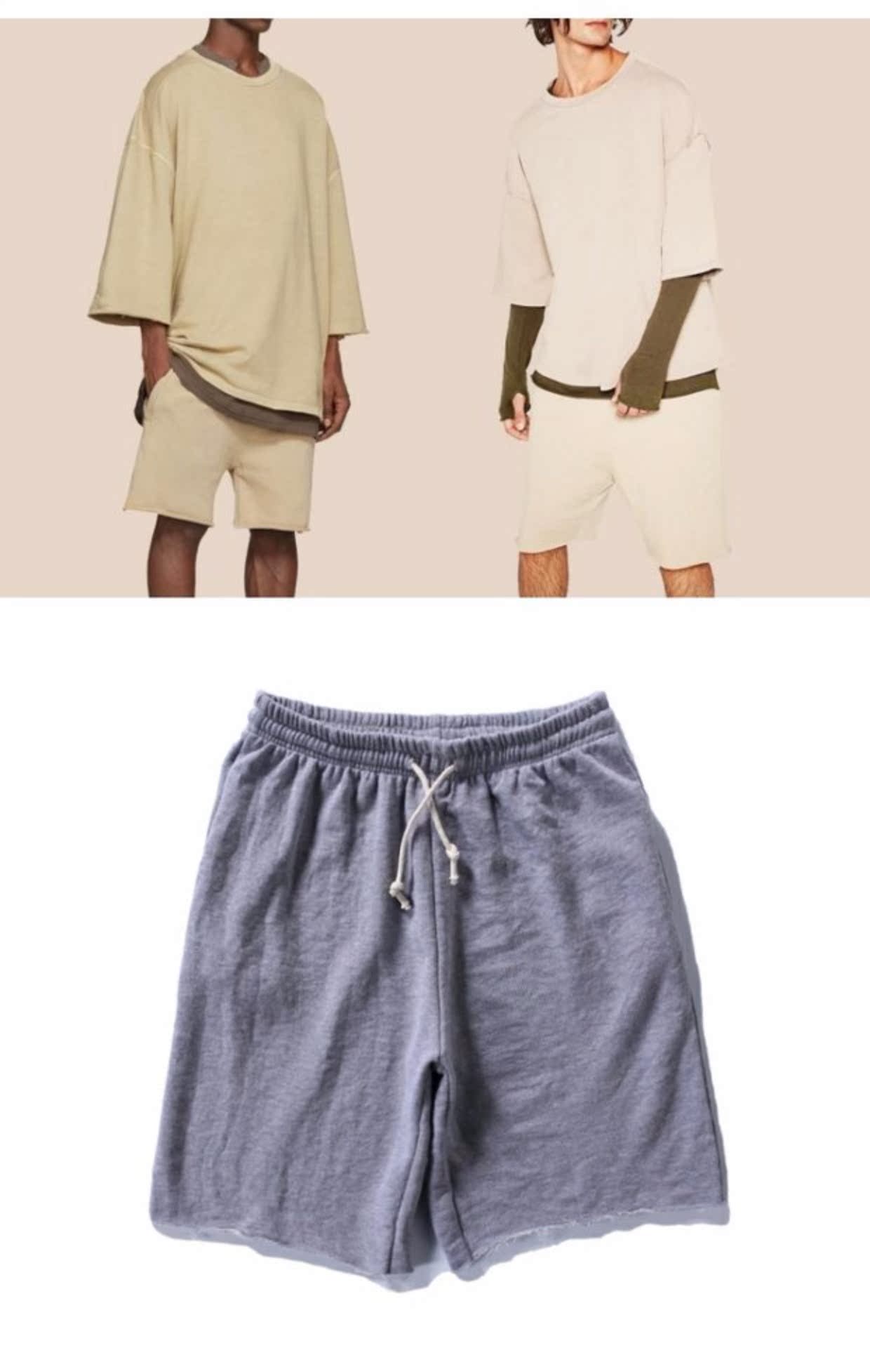 Mùa hè châu Âu và châu Mỹ hoang dã Quần short Harlan nam đường phố cao kanye xu hướng giặt tối màu cũ mặc quần thô thô - Quần short quần jean nam hàng hiệu