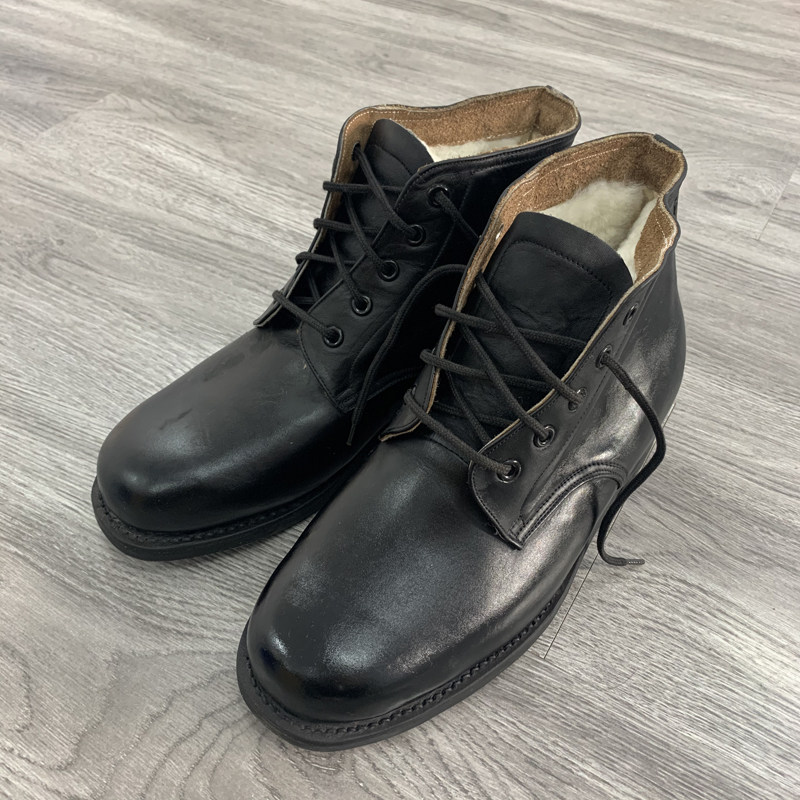 87 ships fur shoes men's leather bottom wool Neri fur integrated high cylinder men's boots old cotton leather shoes old stock