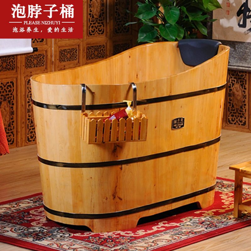 Cedar Wood Bath Tub for Home Use, Adult Soaking Tub, Wooden Bathtub, Solid Wood Bath Basin