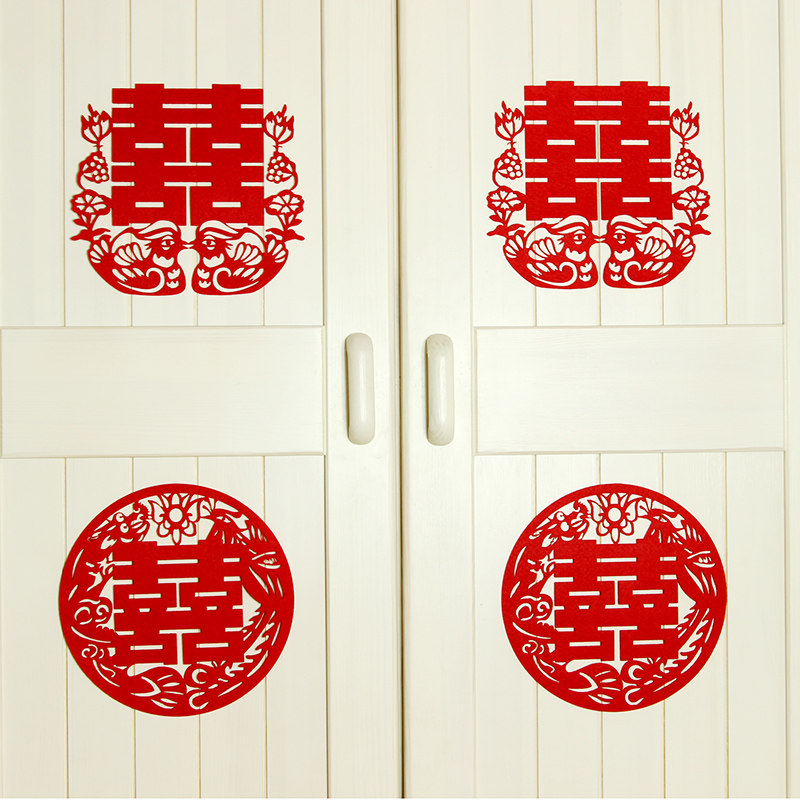 Non-woven hollow wedding furniture stickers wedding decoration supplies wedding room stairs no trace stickers