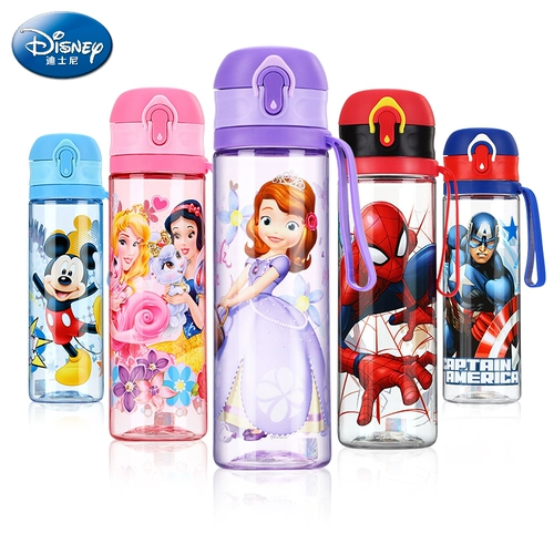 Утечка с прямой питьевой водой Disney Disney -Желебные спортивные спортивные чашки для детей и портативные бутылки с портативными водами и портативные бутылки