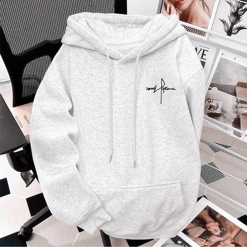 100% Pure Cotton Sweatshirt for Men, Autumn and Winter, Fleece-Lined, Versatile, Loose-Fitting, American High Street Fashion Brand Jacket, Hoodie