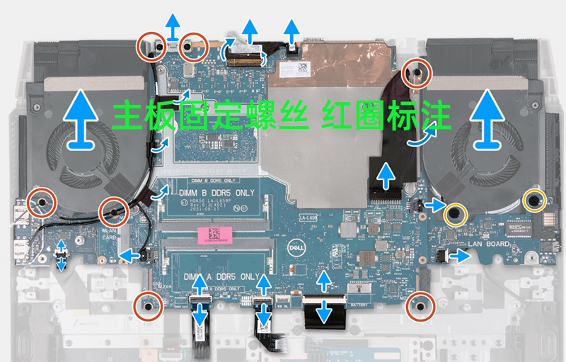 Suitable for Dell G15 5520 5525 Back Cover Screws Cooling Motherboard Screws Laptop Non-Original