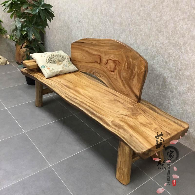Solid Wood Noble Princess Chair Original Eco Zhangmu Lying Chair Simple Casual Sofa Bed Leaning Back Chair Whole Board Multipurpose Stool Home