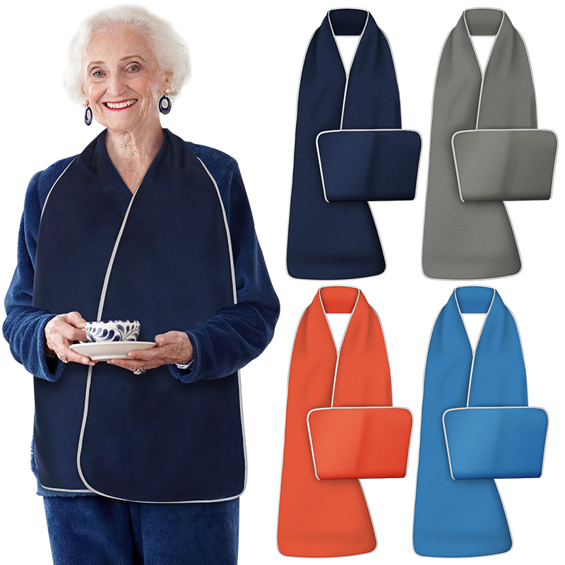 Bibs for the Elderly to Prevent Food and Saliva from Staining, Oil-Proof, Stylish Solid Color Scarf Apron