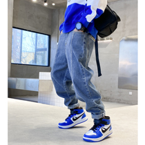 Boy jeans 2021 New spring clothing Ming Line Foreign Air Tide Port Winds CUHK Boy Students Casual Long Pants