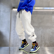  2021 new childrens autumn and winter sports pants boys western style trend hip-hop Korean version of loose casual middle and large childrens health pants