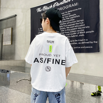 2021 New Summer Loaded Child Loose Short Sleeve Mens Country Tide Alphabet Printed Foreign Air T-shirt CUHK Child Half Sleeve Tide Child