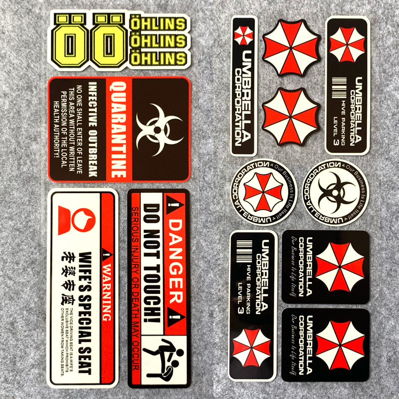 Umbrella decal electric car scooter motorcycle reflective decorative sticker side European modified waterproof sticker