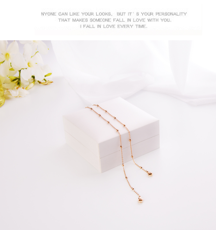 Nhật Bản và Hàn Quốc 18K thép titan vàng hồng thời trang chuyển giao tốt hạt vòng tay hoang dã vòng chân trang sức ngọt ngào nữ - Vòng chân lắc chân nữ nhật bản