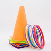 Ring Collar Toys Parent-child Interaction Training Barrier Bucket Plastic Cover Lap Seven Color Stacks Lap Throw Toys