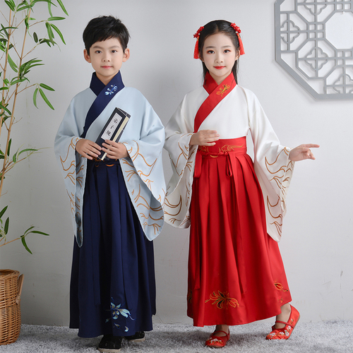 Tang Dynasty poet Du Fu cosplay performance clothes for kids scholar of ancient poetry recitation traditional Chinese culture shows costumes