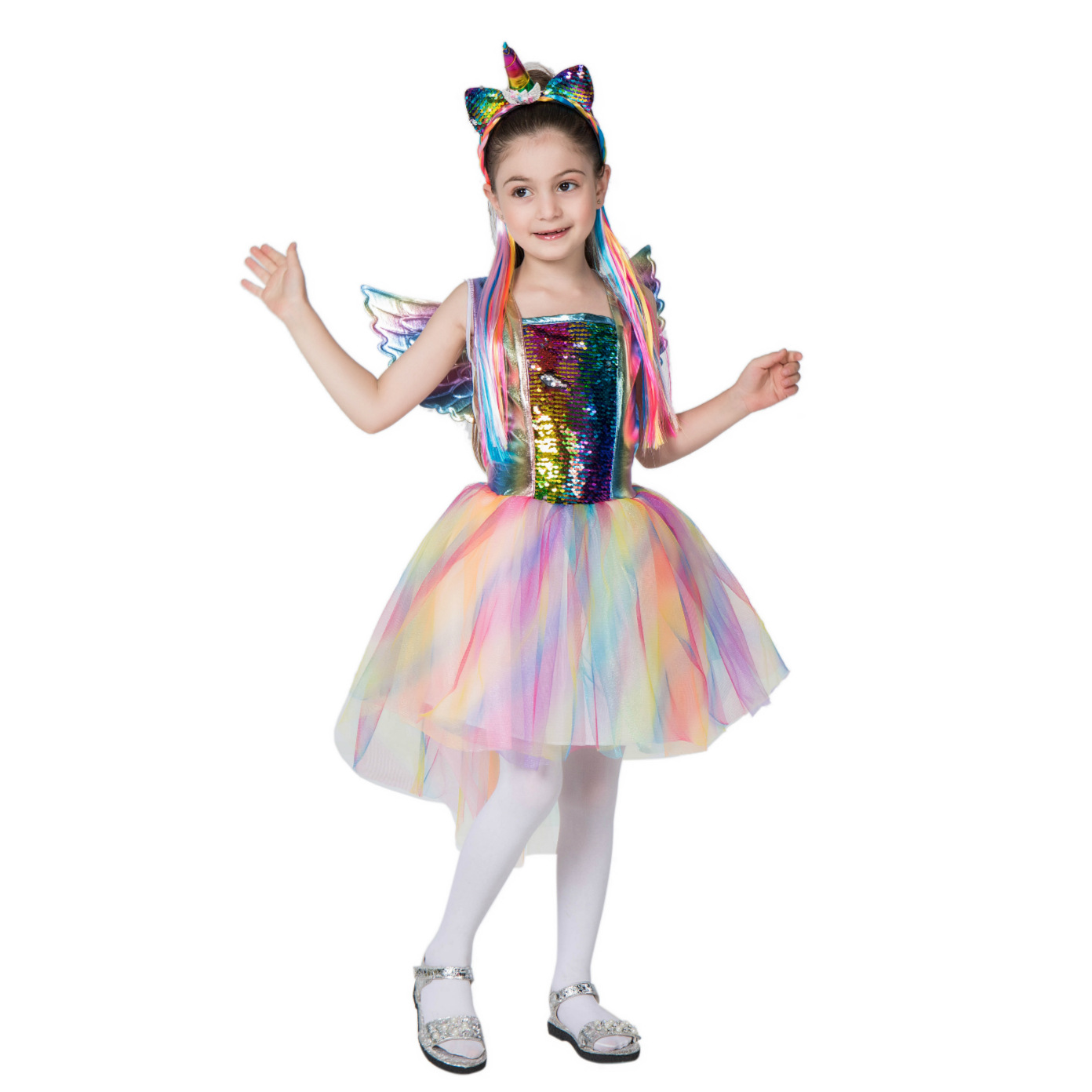Young child Little Ma Rainbow Little Horse Unicorn Clothes Girl Girl Girl Girl Little Genie Dance Costume Foreign Dress Performance Out