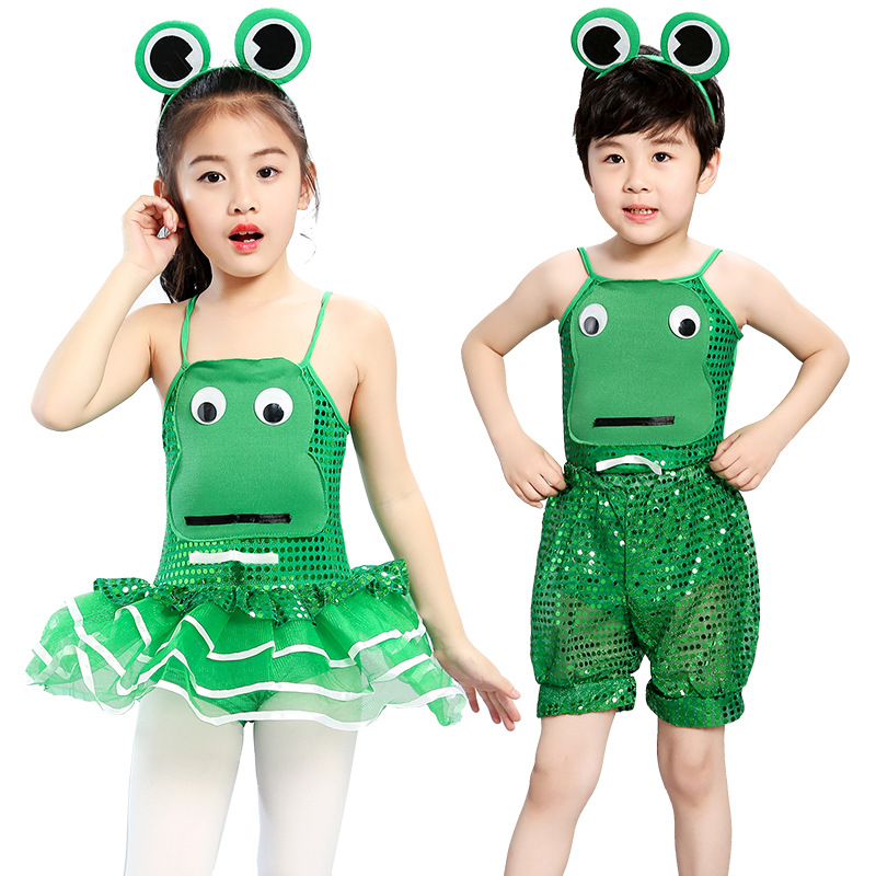 Kindergarten children's small animal clothes boys and girls baby little frogs little jumping frog dance costumes show clothes