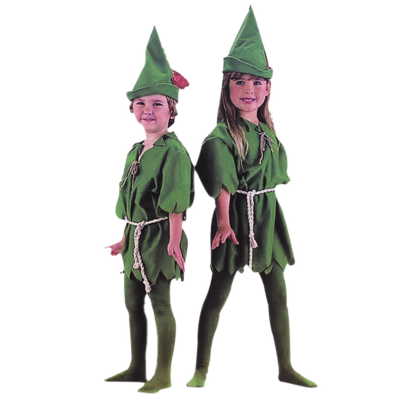 Young Child Halloween Costume Kid Boy Girl Little Fairy Dwarfs Small Green Man Dance Table Show Costumes