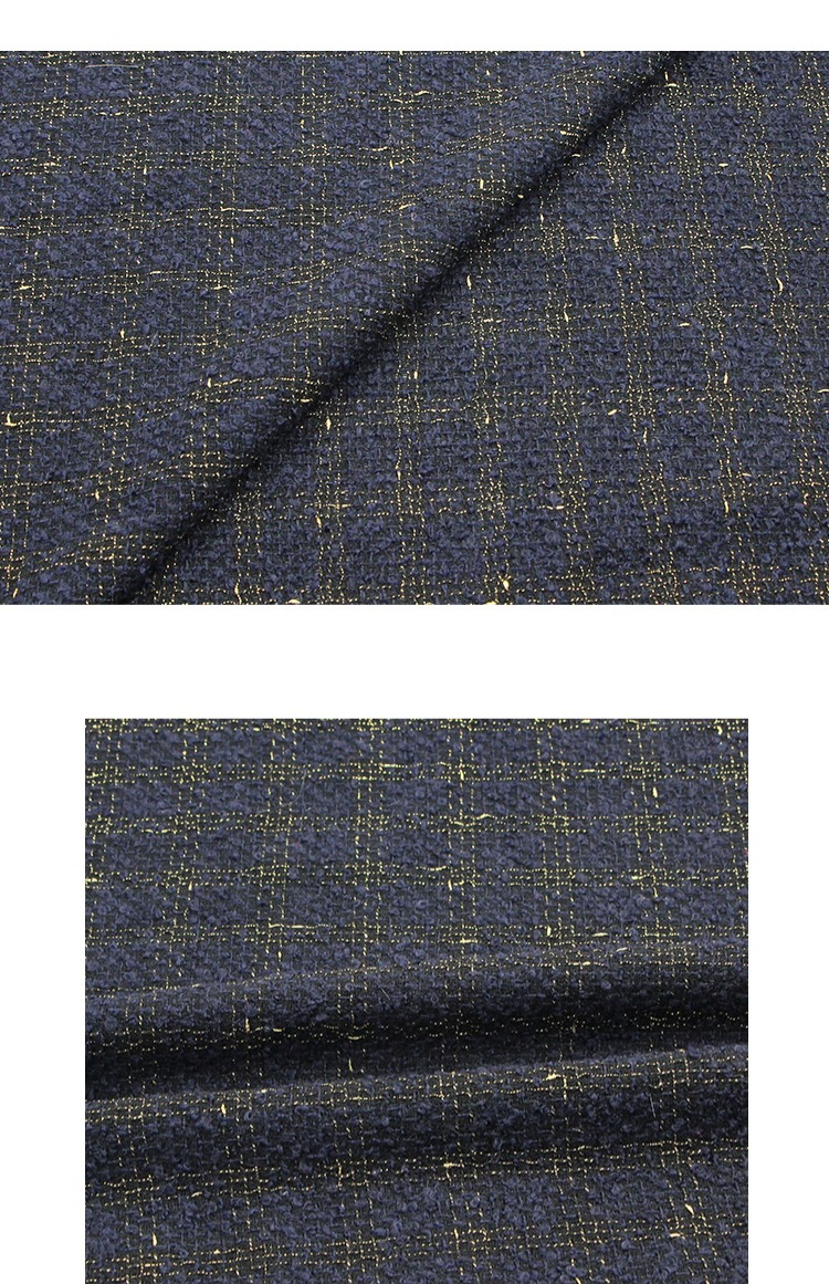 Vải len vàng sọc nhỏ hương thơm gió len tweed cao cấp dệt kim dày chất lượng len tự làm vải vải may quần tây nam
