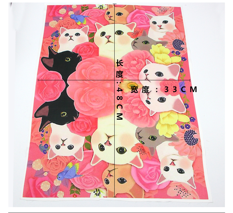 Sáu con mèo dễ thương tốt lành giả sợi tơ vải gối khăn trải bàn phòng ngủ rèm handmade tự làm túi vải vải da cá 100 cotton