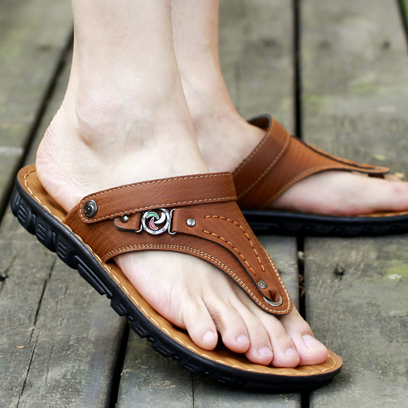 Summer Men's Sandals Flip-Flops Driver's Driving Slippers Casual Dual-Use Sandals Men's Flip-Flops Trendy Men's Outer Wear Sandals