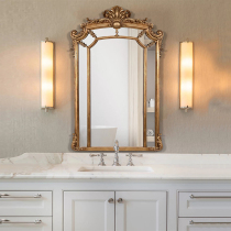 European style home hotel Rectangular relief decorative mirror Bedroom Living room entrance Dresser Wash bathroom room mirror
