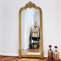 French household carved full-length mirror Villa soft cloakroom fitting mirror Floor-to-ceiling mirror Clothing store full-length mirror customization