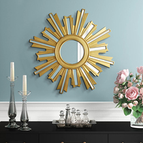 European style pastoral style sun glasses creative meal side decoration mirror porch living room wall hall mirror wall decoration hanging mirror