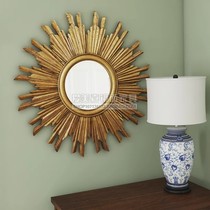 Sample Interpanel Custom Guan Guan Mirror Background Wall Art Mirror Eurostyle Wall-mounted Restaurant Mirror Round Sun Decoration Mirror
