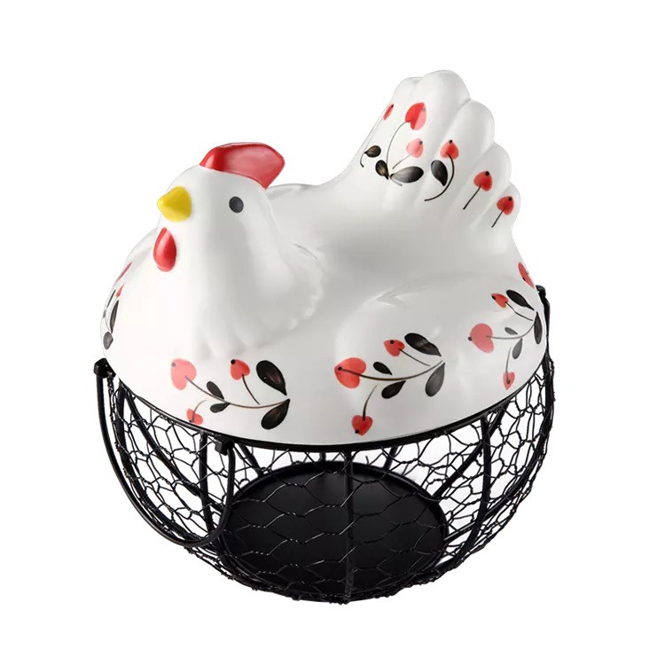 Creative Hand Painted Hen Containing Basket Home Egg Basket Kitchen Containing Storage Basket Berries Fruit Series Containing